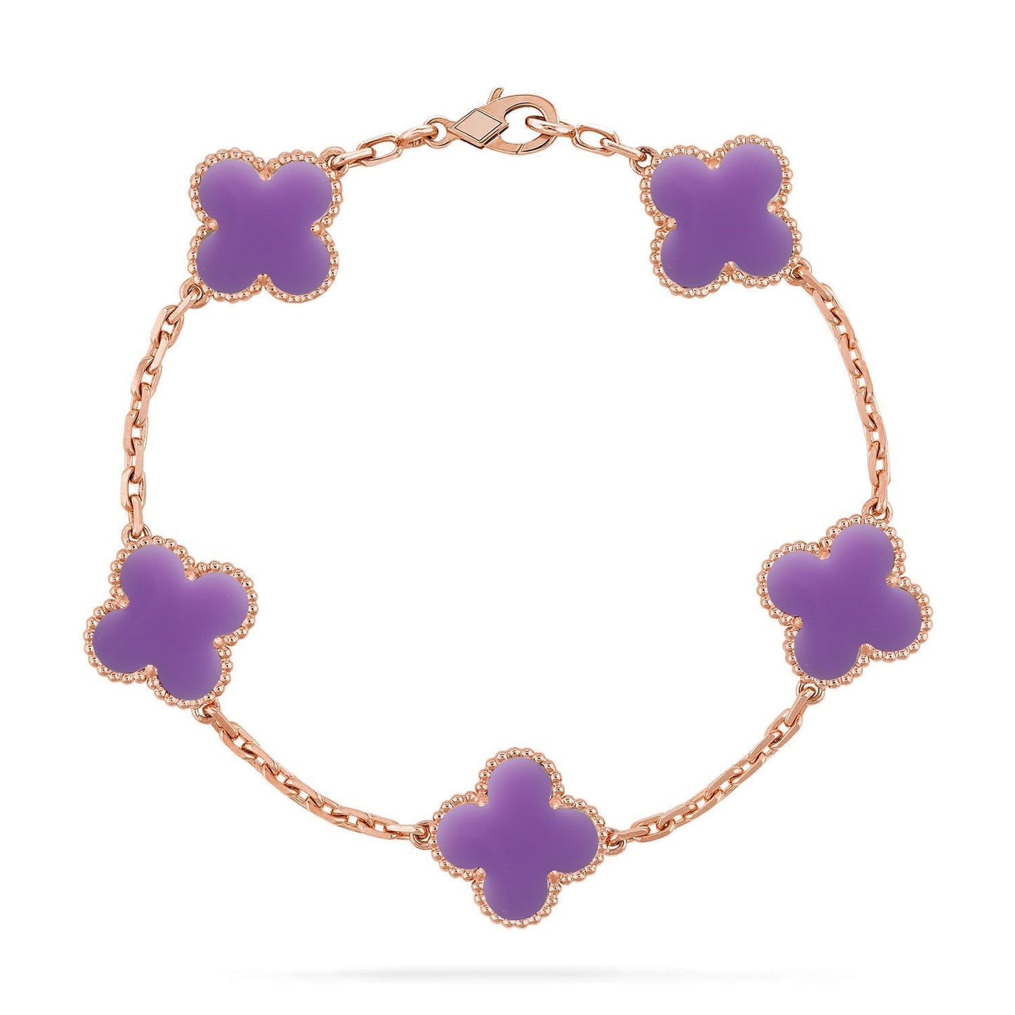 [Regal Jewels]CLOVER 5 MOTIF LIGHT PURPLE BRACELET COLLECTION