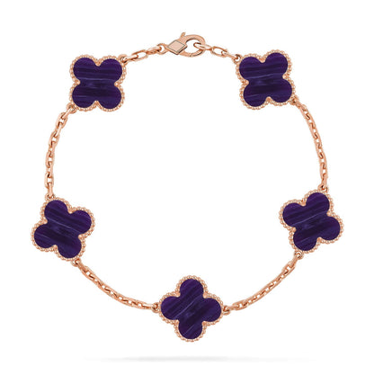 [Regal Jewels]CLOVER 5 MOTIF PURPLE STRIPES BRACELET COLLECTION