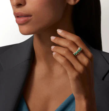 [Regal Jewels]CLASH ELEGANT ROSE GOLD RING FEATURING NATURAL AGATE