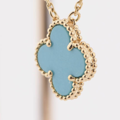 [Regal Jewels]CLOVER 15MM VINTAGE TURQUOISE NECKLACE