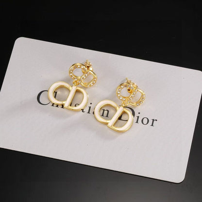 [Regal Jewels]Gold CD Letter Stud Earrings