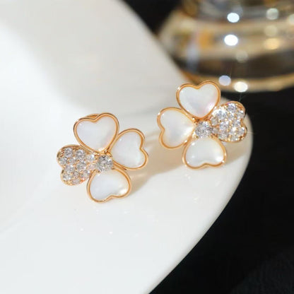 [Regal Jewels]FRIVOLE PINK GOLD FLOWER DIAMOND EARRINGS 2