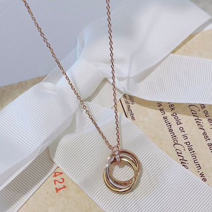 [Regal Jewels]TRINITY NECKLACE GOLD  DIAMONDS