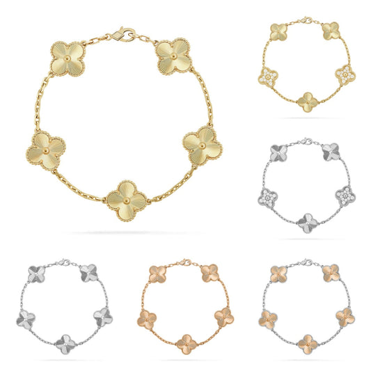 [Regal Jewels]CLOVER 5 MOTIF LASER BRACELET COLLECTION