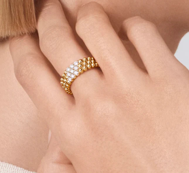 [Regal Jewels]Three-row diamond ring