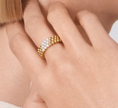 [Regal Jewels]Three-row diamond ring