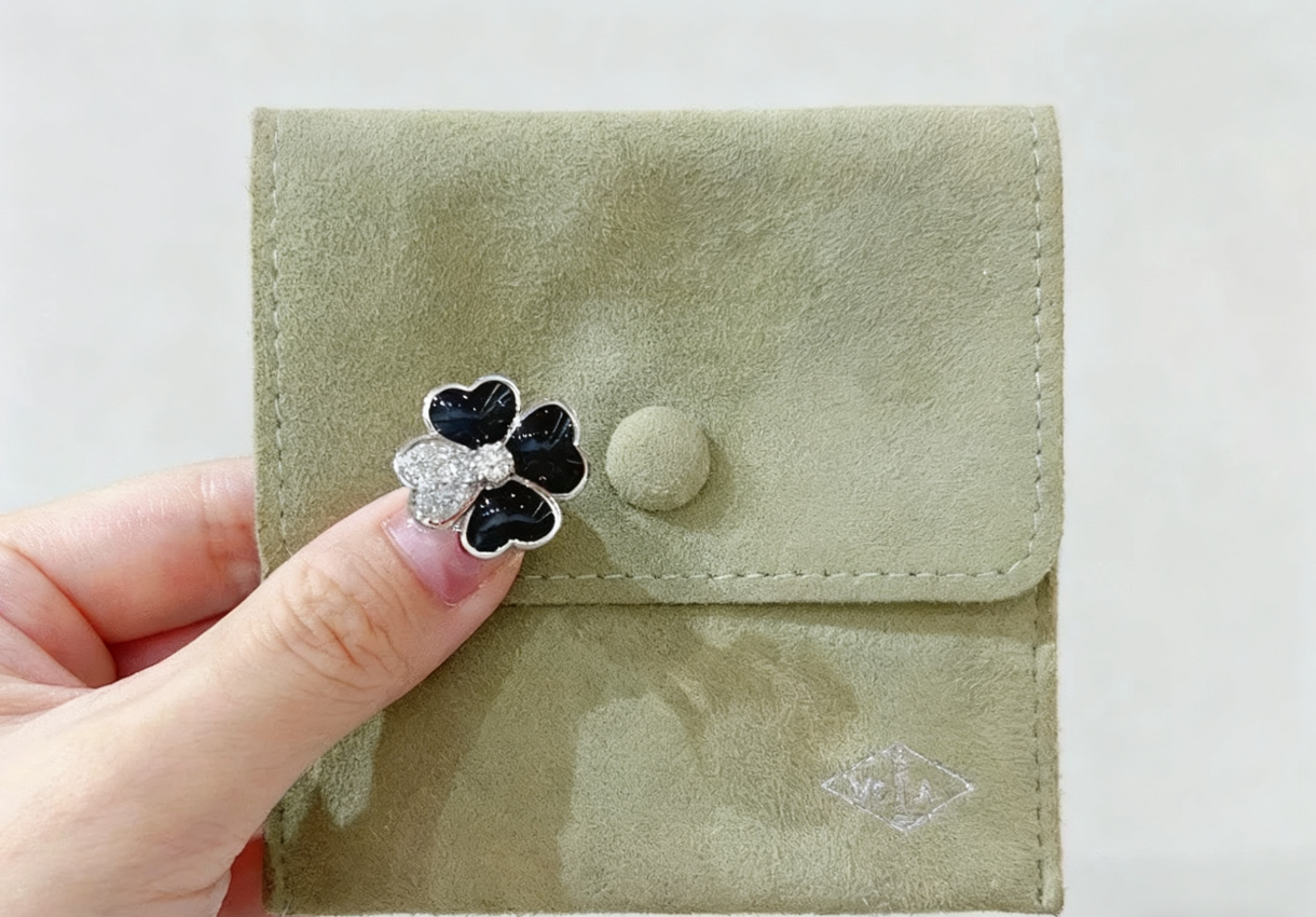 [Regal Jewels]Heart-Shaped Four-Leaf Clover Ring