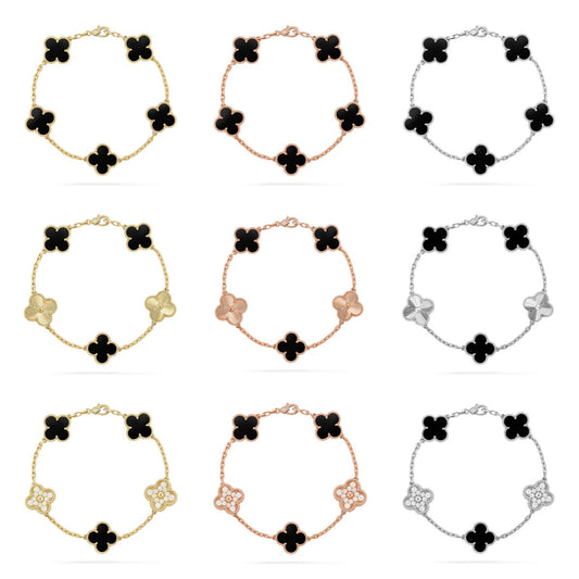 [Regal Jewels]CLOVER 5 MOTIF PULSAR STONE BRACELET COLLECTION