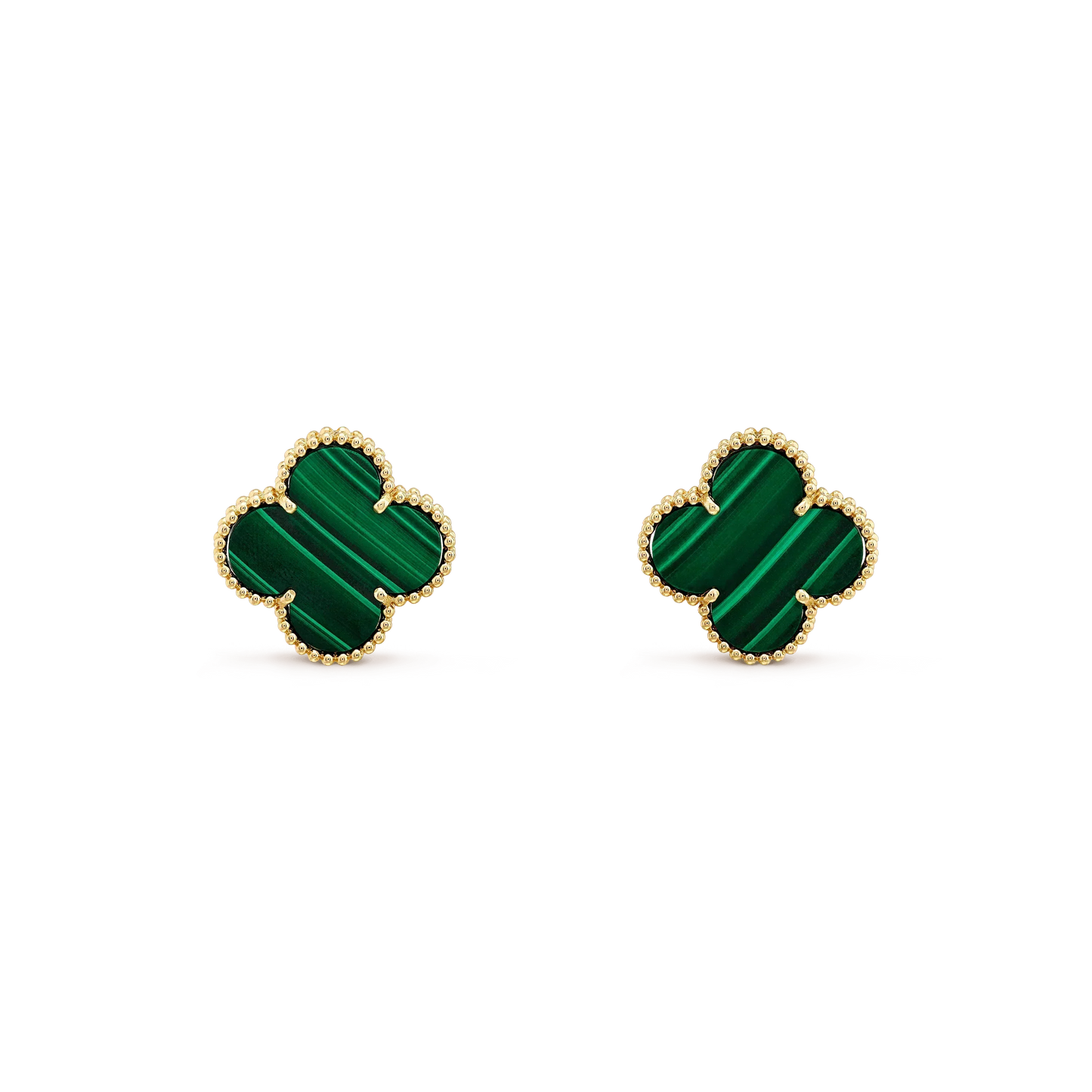 [Regal Jewels]CLOVER MINI 9.5MM MALACHITE  EARRINGS