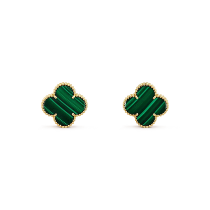 [Regal Jewels]CLOVER MINI 9.5MM MALACHITE  EARRINGS