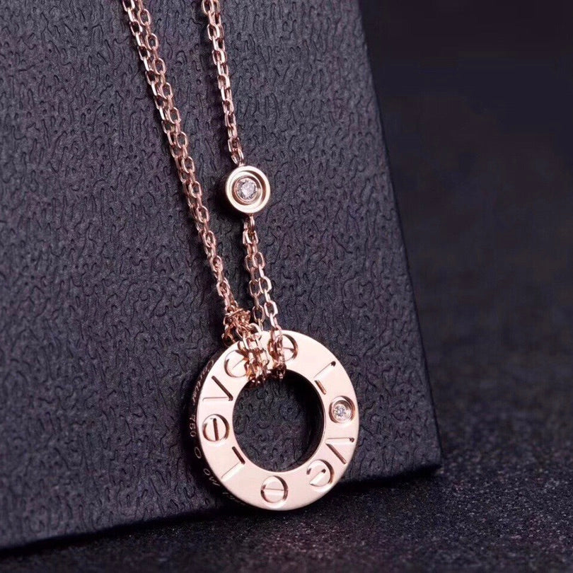[Regal Jewels]LOVE NECKLACE 16MM 2 DIAMONDS