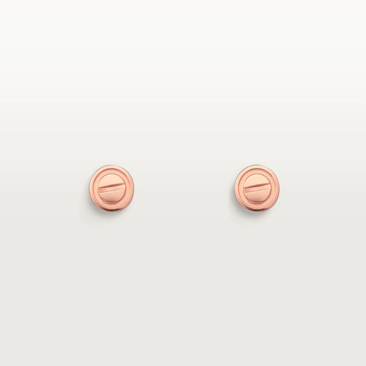 [Regal Jewels]LOVE EARRINGS PINK GOLD 10MM
