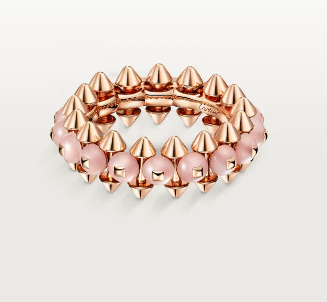 [Regal Jewels]CLASH ELEGANT ROSE GOLD RING FEATURING NATURAL AGATE