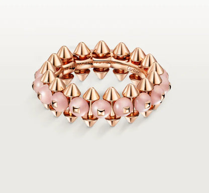[Regal Jewels]CLASH ELEGANT ROSE GOLD RING FEATURING NATURAL AGATE