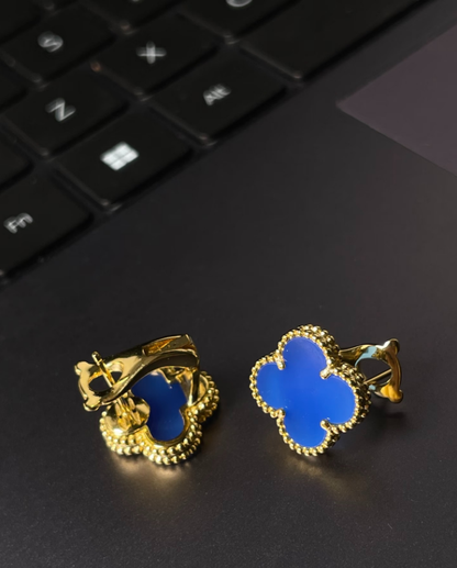 [Regal Jewels]Clover Medium 15mm Turquoise Earrings
