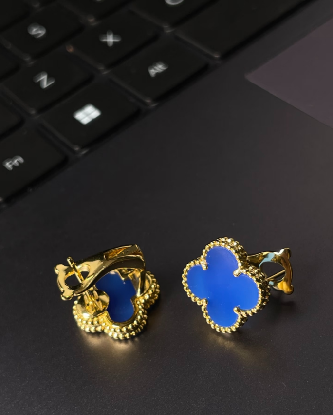 [Regal Jewels]Clover Medium 15mm Turquoise Earrings
