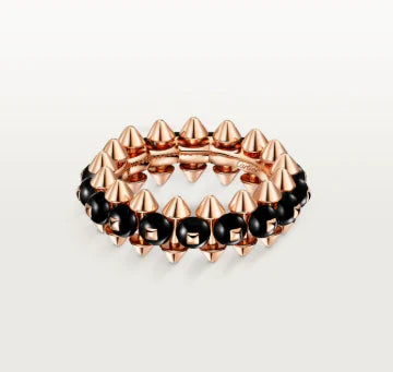 [Regal Jewels]CLASH ELEGANT ROSE GOLD RING FEATURING NATURAL AGATE