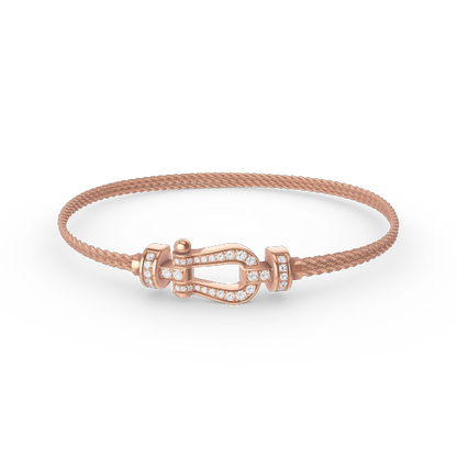 [Regal Jewels]FORCE SMALL HORSESHOE  DIAMOND CHAIN ROPE BRACELET