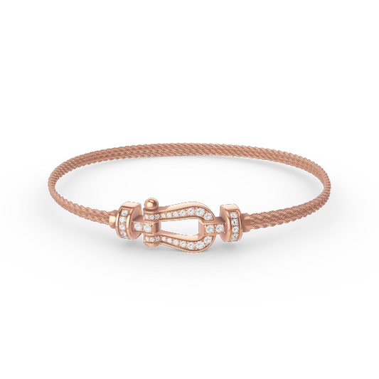[Regal Jewels]FORCE SMALL HORSESHOE  DIAMOND CHAIN ROPE BRACELET