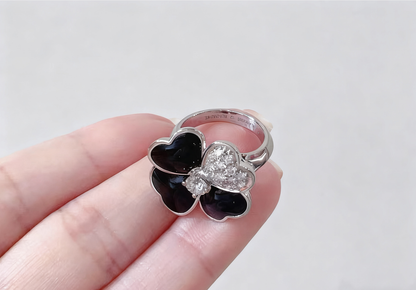 [Regal Jewels]Heart-Shaped Four-Leaf Clover Ring