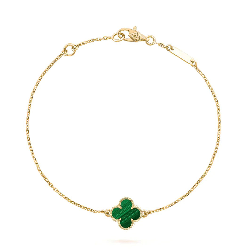 [Regal Jewels]CLOVER BRACELET MALACHITE 1 MOTIF