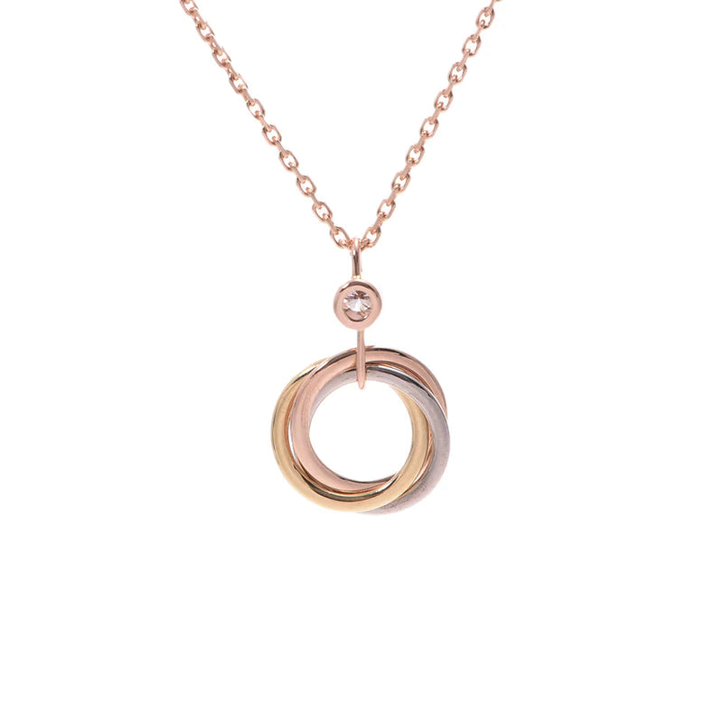 [Regal Jewels]TRINITY SILVER GOLD PINK GOLD NECKLACE