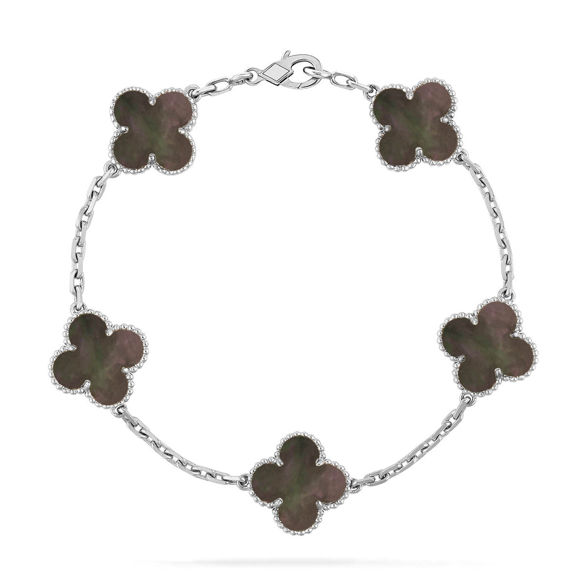 [Regal Jewels]CLOVER 5 MOTIF GRAY MOP BRACELET COLLECTION
