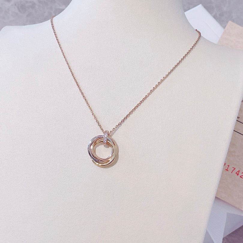 [Regal Jewels]TRINITY NECKLACE GOLD  DIAMONDS