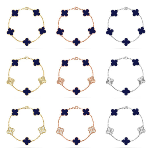 [Regal Jewels]CLOVER 5 MOTIF PURPLE STRIPES BRACELET COLLECTION