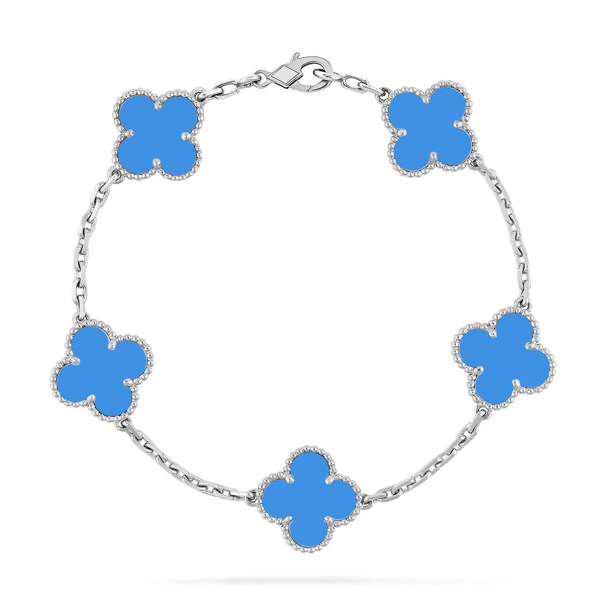 [Regal Jewels]CLOVER 5 MOTIF BLUE AGATE BRACELET COLLECTION