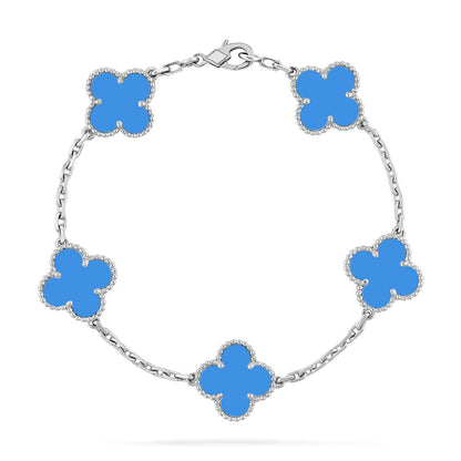 [Regal Jewels]CLOVER 5 MOTIF BLUE AGATE BRACELET COLLECTION