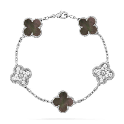 [Regal Jewels]CLOVER 5 MOTIF GRAY MOP BRACELET COLLECTION