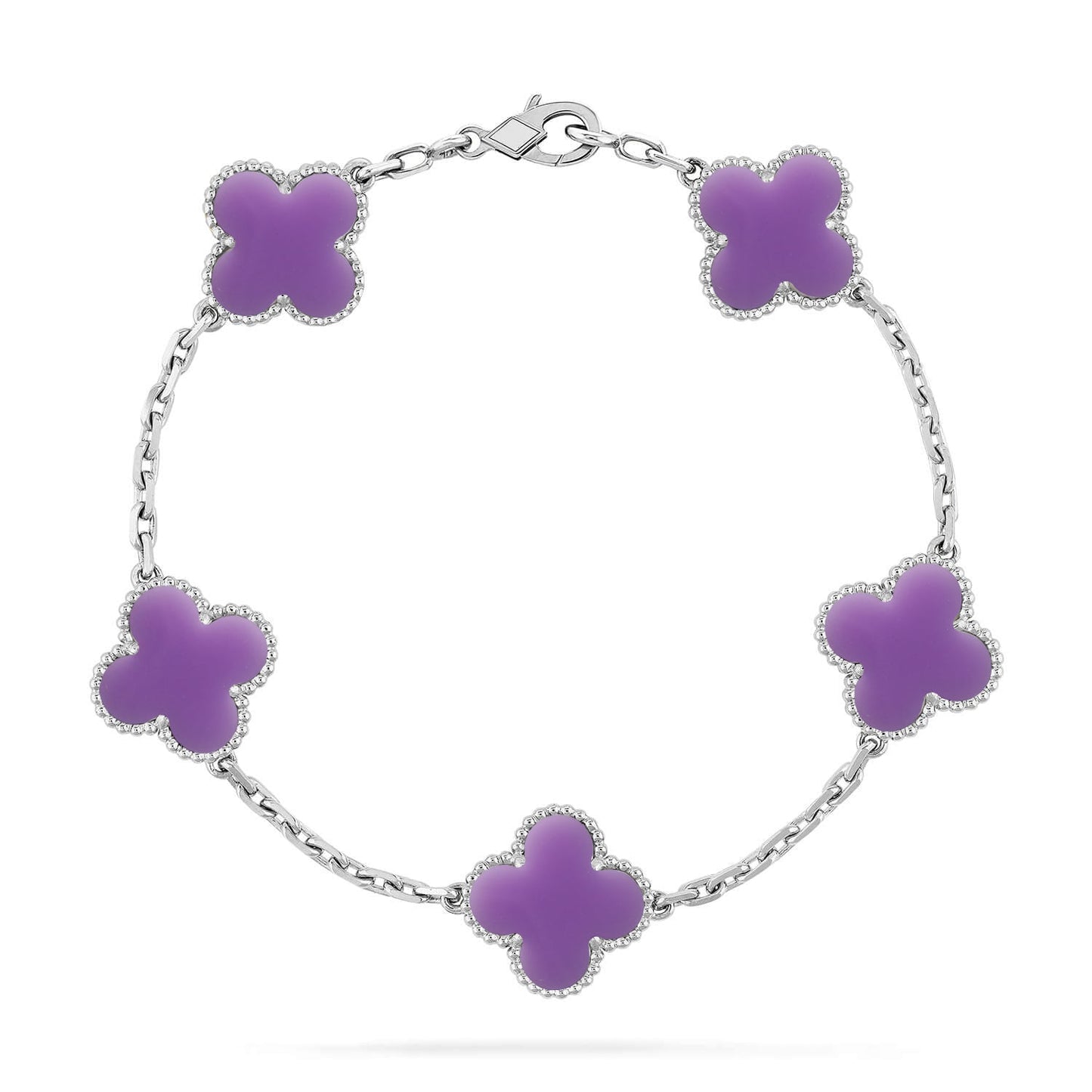 [Regal Jewels]CLOVER 5 MOTIF LIGHT PURPLE BRACELET COLLECTION