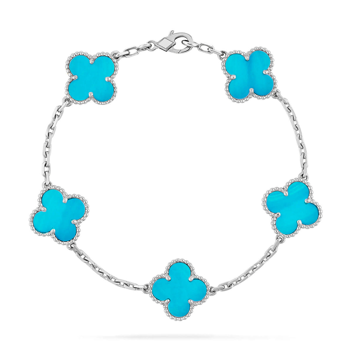 [Regal Jewels]CLOVER 5 MOTIF TURQUOISE BRACELET COLLECTION