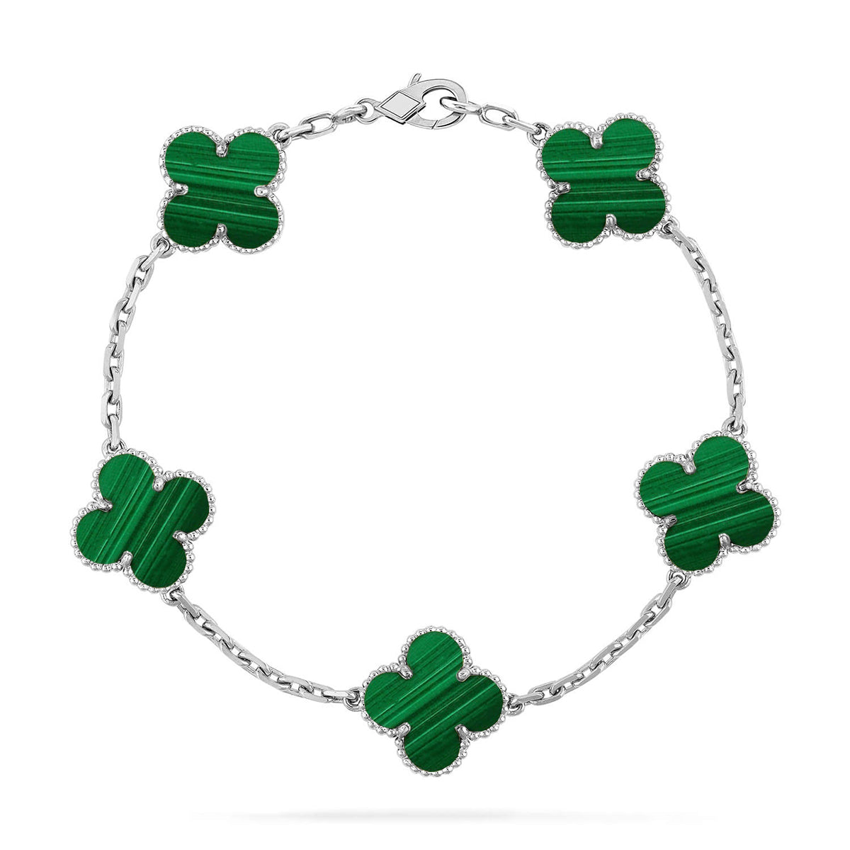 [Regal Jewels]CLOVER 5 MOTIF MALACHITE BRACELET COLLECTION