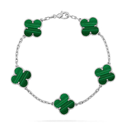 [Regal Jewels]CLOVER 5 MOTIF MALACHITE BRACELET COLLECTION