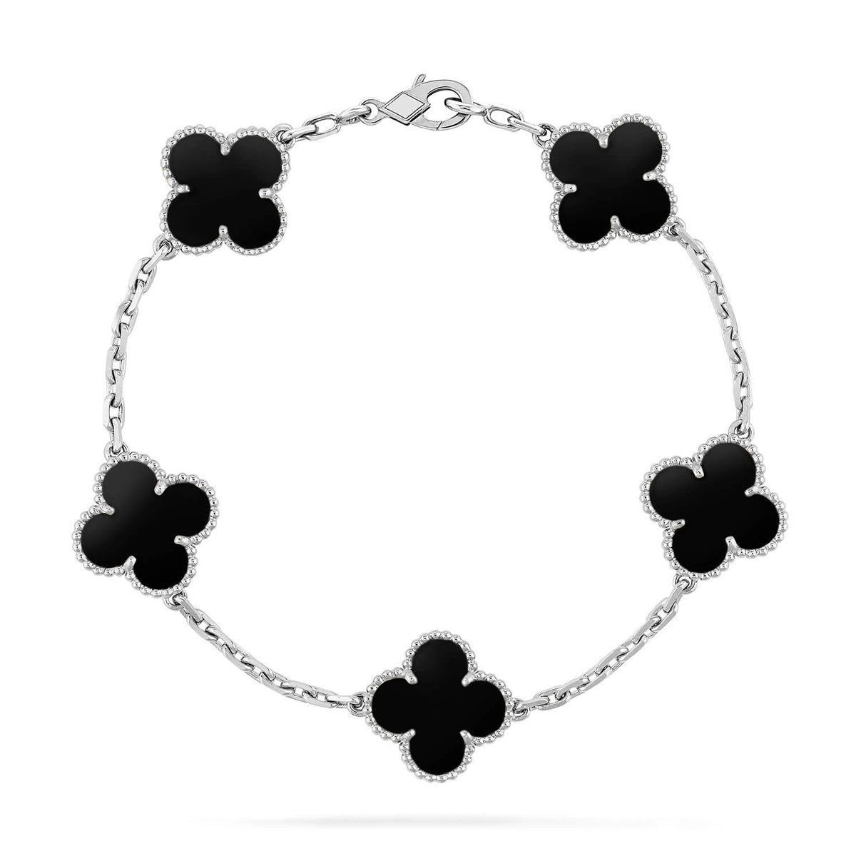 [Regal Jewels]CLOVER 5 MOTIF ONYXS BRACELET COLLECTION