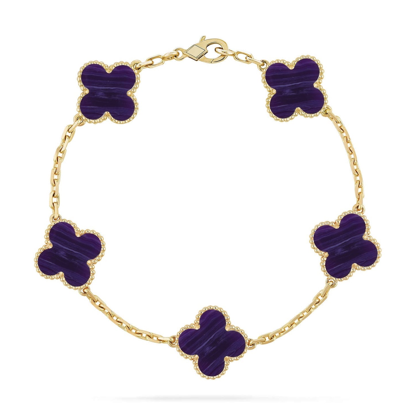 [Regal Jewels]CLOVER 5 MOTIF PURPLE STRIPES BRACELET COLLECTION