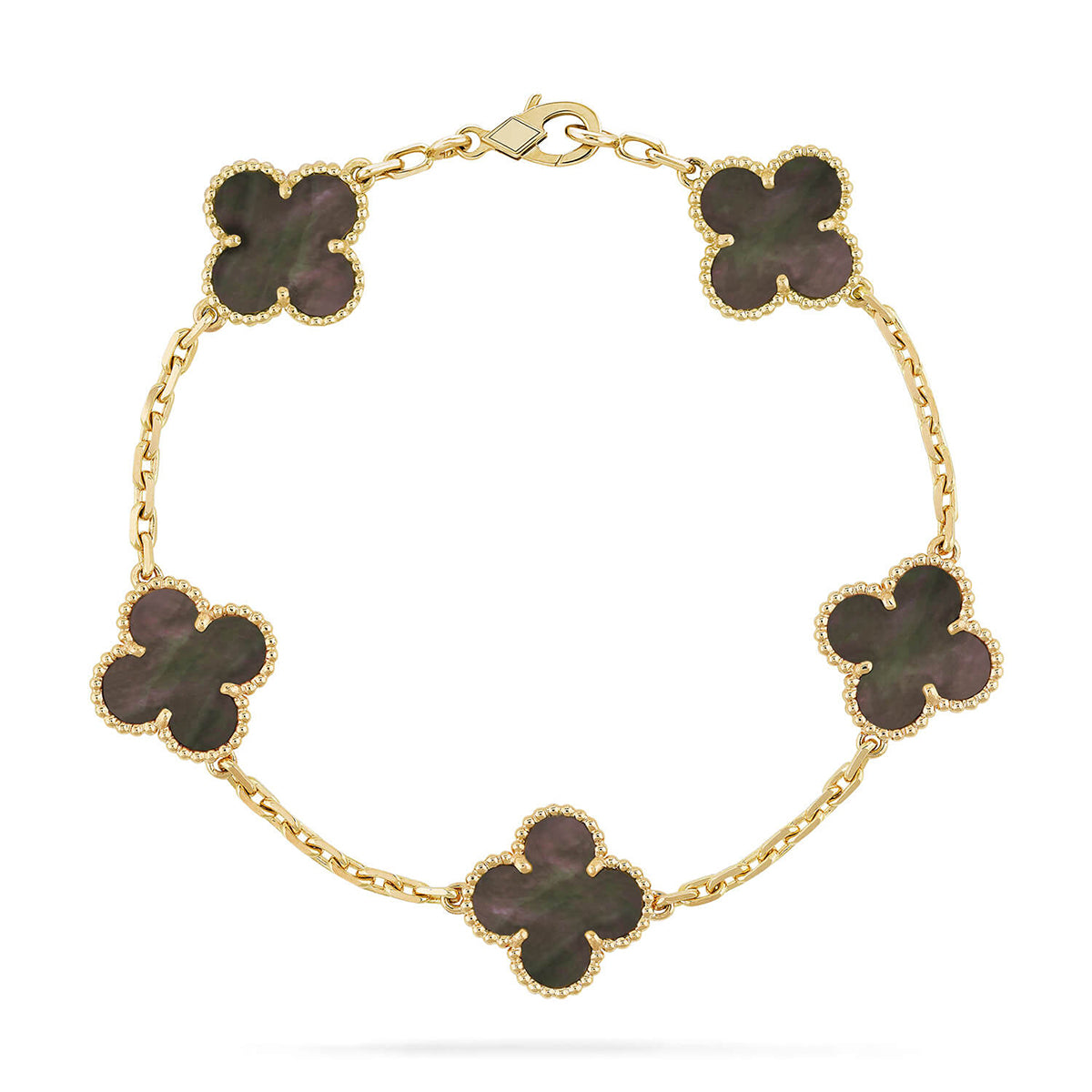 [Regal Jewels]CLOVER 5 MOTIF GRAY MOP BRACELET COLLECTION