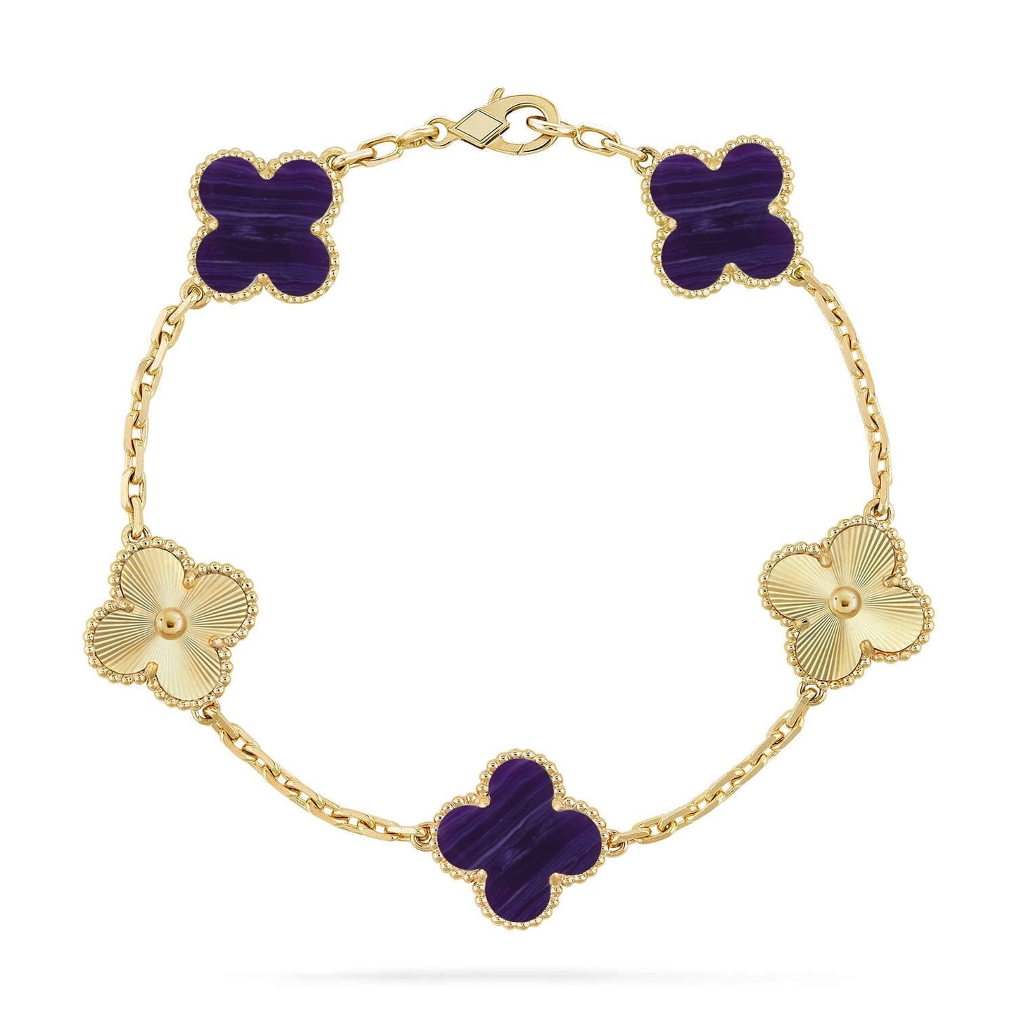 [Regal Jewels]CLOVER 5 MOTIF PURPLE STRIPES BRACELET COLLECTION