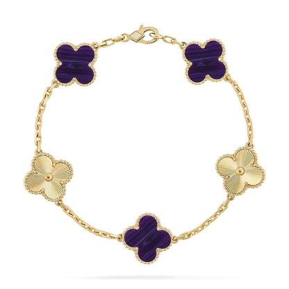 [Regal Jewels]CLOVER 5 MOTIF PURPLE STRIPES BRACELET COLLECTION