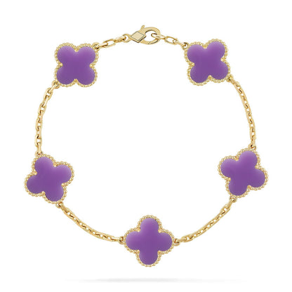 [Regal Jewels]CLOVER 5 MOTIF LIGHT PURPLE BRACELET COLLECTION