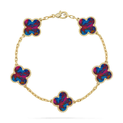 [Regal Jewels]CLOVER 5 MOTIF COLOR GEMSTONES BRACELET COLLECTION