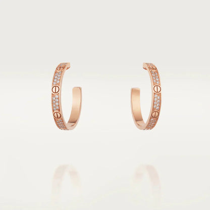 [Regal Jewels]LOVE DIAMOND PINK GOLD HOOP EARRINGS