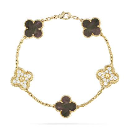 [Regal Jewels]CLOVER 5 MOTIF GRAY MOP BRACELET COLLECTION
