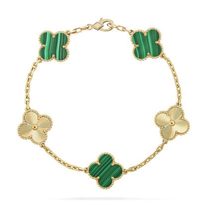 [Regal Jewels]CLOVER 5 MOTIF MALACHITE BRACELET COLLECTION