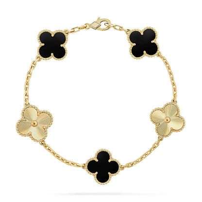 [Regal Jewels]CLOVER 5 MOTIF ONYXS BRACELET COLLECTION