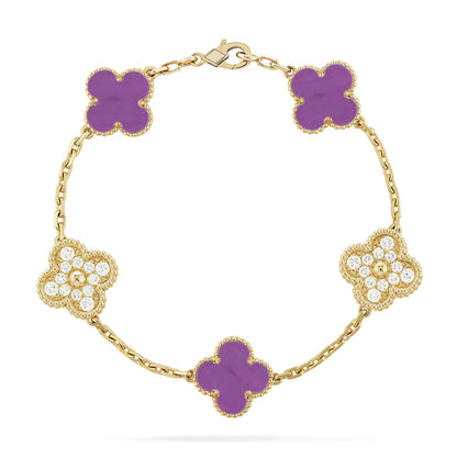 [Regal Jewels]CLOVER 5 MOTIF VIOLET BRACELET COLLECTION