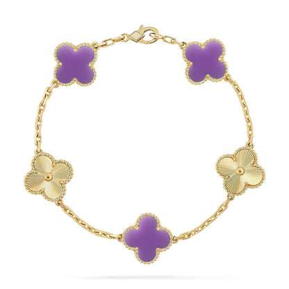 [Regal Jewels]CLOVER 5 MOTIF LIGHT PURPLE BRACELET COLLECTION