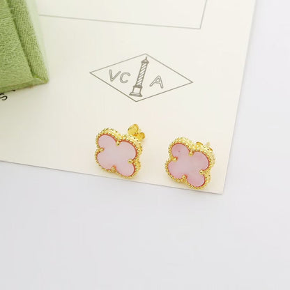 [Regal Jewels]Clover Mini Pink Earrings
